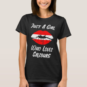 T-shirt Salzburg lèvres Bouche Amour Autriche Drapeau