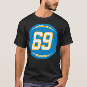 T-shirt Sam Tevi Numéro 69 Jersey Los Angeles Chargers Ins