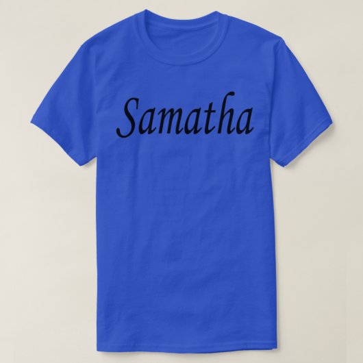 T-shirt Samatha nom noir lettres texte (Design devant)