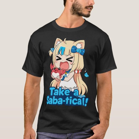 T-shirt Sameko Saba Vtuber "Prenez des vacances de Saba !" (Devant)