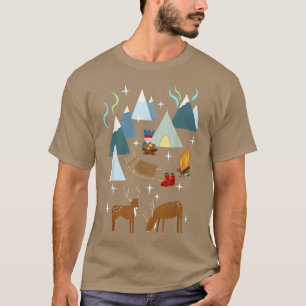 T-shirt Sami Dad with baby and reindeer in the polar night