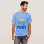 T-shirt Samos Grèce Soleil et bleu marine (Devant entier)