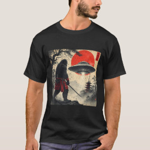 T-shirt Samouraï Bigfoot Japonais Ufo Vintage Graphique Uk