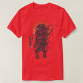 T-shirt Samouraï Bushido Code japonais Warrior Kanji Retro (Design devant)