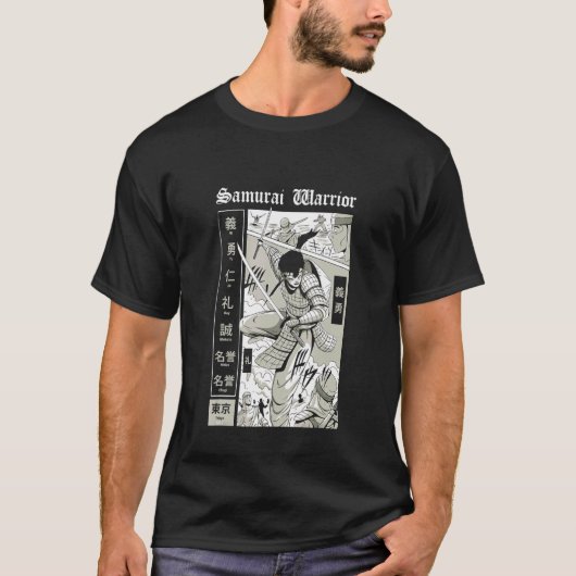 T-shirt Samouraï dans la scène de bataille Conception de (Devant)