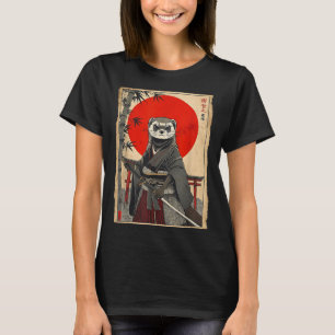 T-shirt Samouraï furet Art japonais vintage guerrier anime