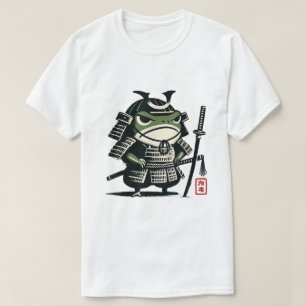 T-shirt Samouraï Grenouille Grincheux Dessin à l'Encre Jap