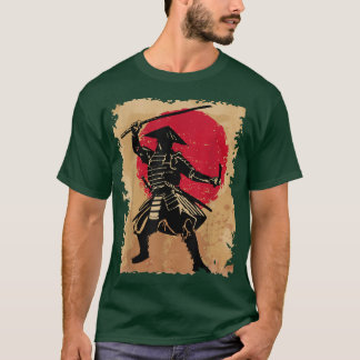 T-shirt Samouraï Japonais En Casquette Bushido Lever Solei