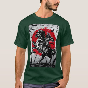 T-shirt Samouraï japonais sur la peinture à linge d'encre 