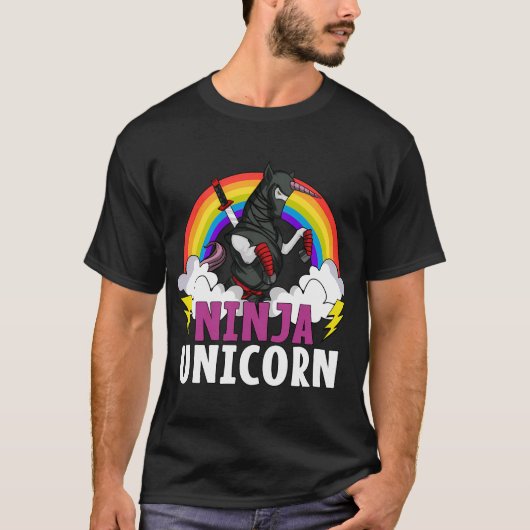 T-shirt Samouraï Licorne Ninja (Devant)