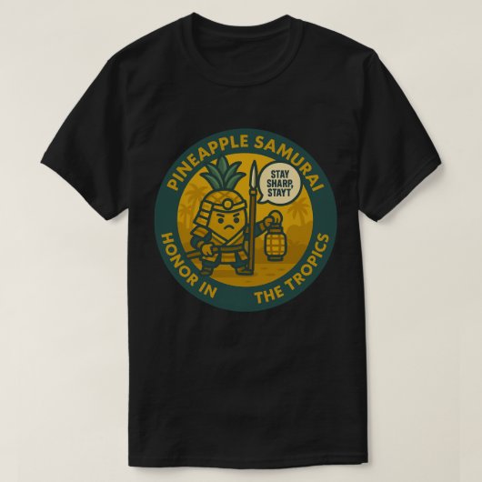 T-shirt Samouraï Pineapple Amusant Martial (Design devant)