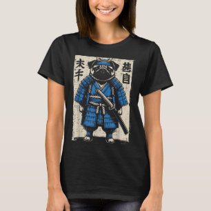 T-shirt Samouraï Pug Chien Drôle Art Guerrier Japonais Hom