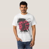 T-shirt Samouraï rouge et noir (Devant entier)