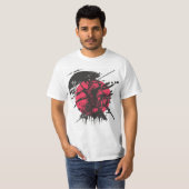 T-shirt samouraï rouge et noir (Devant entier)