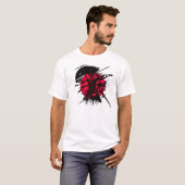 T-shirt samouraï rouge et noir (Devant entier)