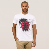 T-shirt samouraï rouge et noir (Devant entier)