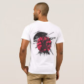 T-shirt samouraï rouge et noir (Dos entier)