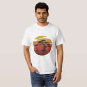 T-shirt Samouraïs méditants au coucher du soleil (Devant entier)