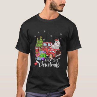 T-shirt Samoyding Camion Rouge Noël Joyeux Noël