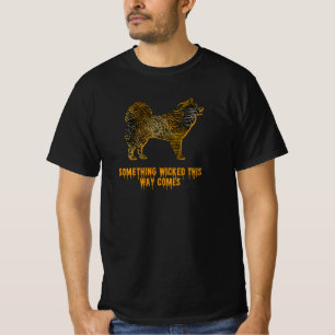 T-shirt Samoyé Chien Silhouette Fun Orange Halloween