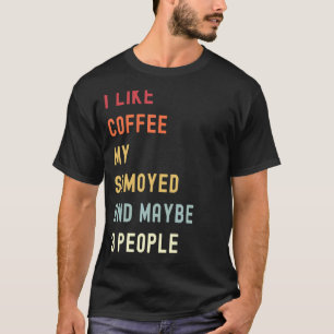 T-shirt Samoyé Retro Chien Et Café