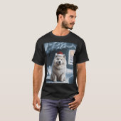 T-shirt Samoyed avec chapeau de Noël (Devant entier)