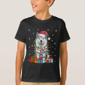 T-shirt Samoyed Chien Moins moche Noël Éclairage Santa Cha (Devant)
