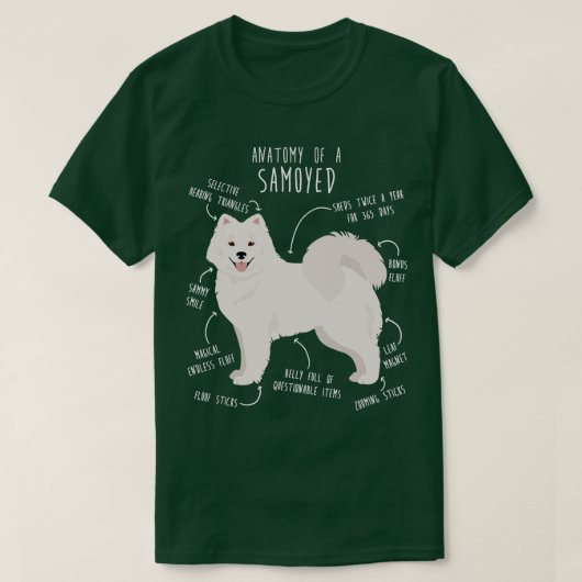 T-shirt Samoyed Dog Anatomie (Design devant)