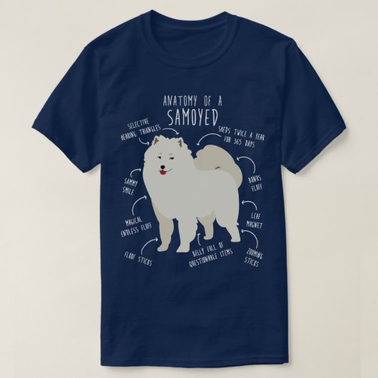 T-shirt Samoyed Dog Anatomy 2 (Design devant)