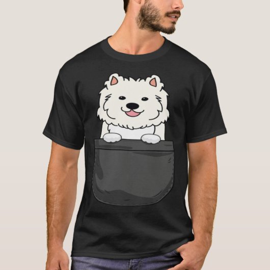 T-shirt Samoyed in pocket  cute mom dad dog (Devant)