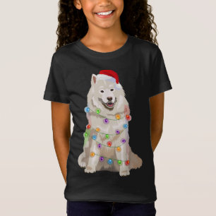 T-Shirt Samoyed Noël Lumières Noël Amoureux des chiens Noë