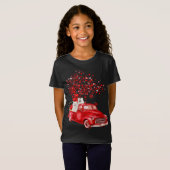 T-Shirt Samoyed Riding Camion Rouge Saint-papillon Coeur (Devant entier)