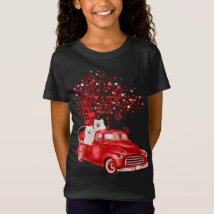 T-Shirt Samoyed Riding Camion Rouge Saint-papillon Coeur