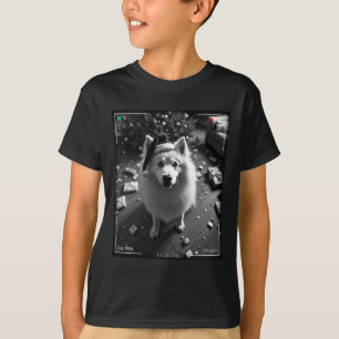 T-shirt Samoyède de Noël pris en caméra 