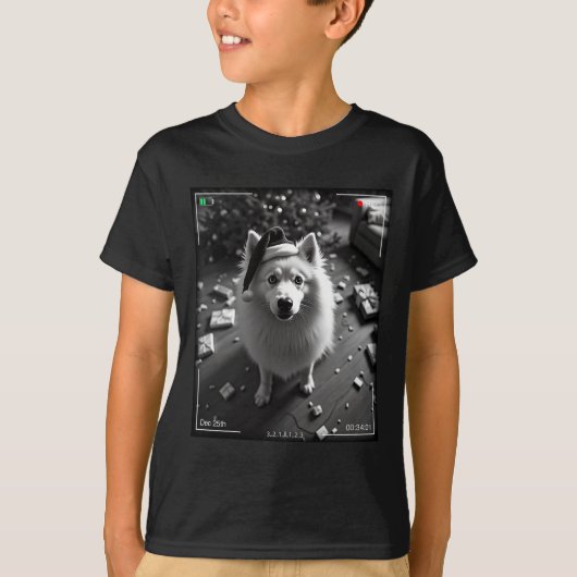 T-shirt Samoyède de Noël pris en caméra  (Devant)