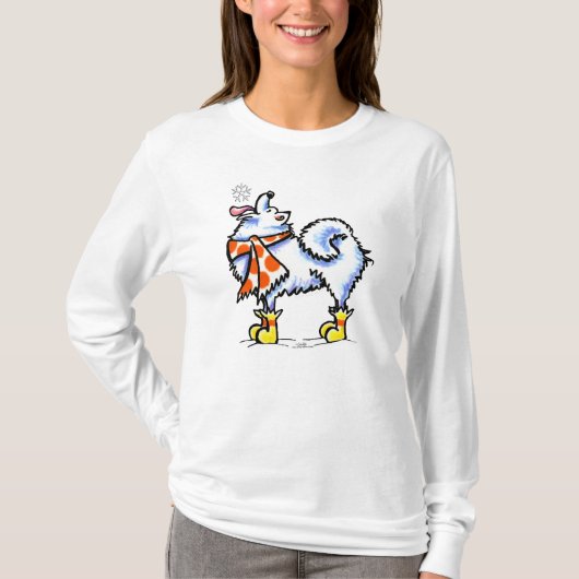 T-shirt Samoyo American Eskimo Dog Snowflake (Devant)