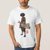 T-shirt Samurai Afro Black Yasuke Sengoku Warrior Ronin An (Devant)