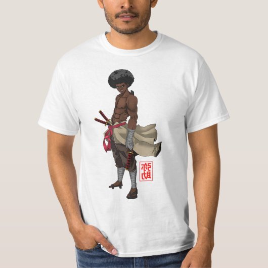 T-shirt Samurai Afro Black Yasuke Sengoku Warrior Ronin An (Devant)