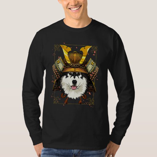 T-shirt Samurai Alaskan Malamute Japanese Warrior Bushido  (Devant)