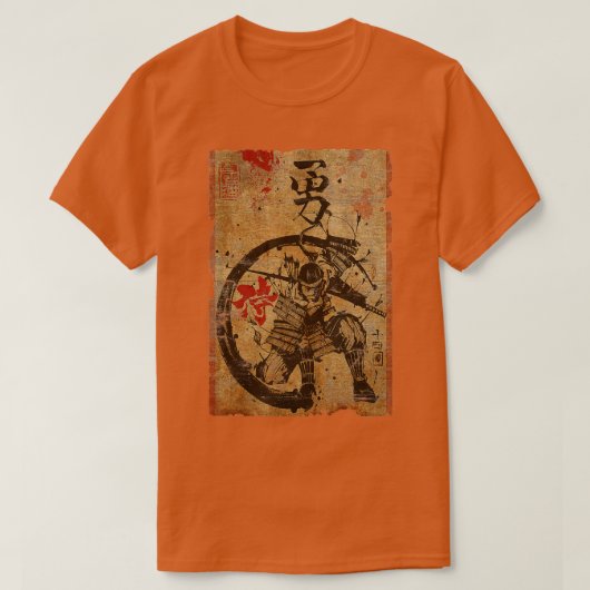 T-shirt Samurai Art rétro japonais Imprimer Bushido Japon (Design devant)