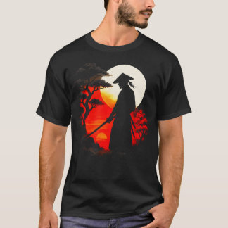 T-shirt Samurai au coucher du soleil - Japonais