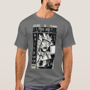 T-shirt Samurai Bushido Comic Book Style japonais Illustra