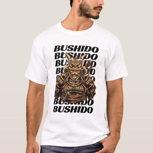 T-shirt Samurai Bushido Hommes blancs (Devant)