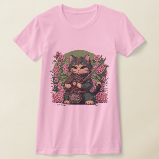 T-shirt Samurai Cat Cute Cat Ninja
