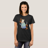 T-shirt Samurai Cat with Katana Catmurai Japanese Warrior (Devant entier)