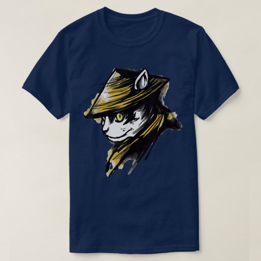 T-shirt Samurai Chat caractères japonais (2) (Design devant)