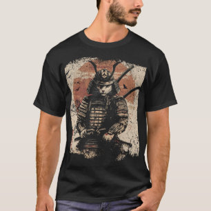 T-shirt Samurai Chat Guerrier Art Amateurs