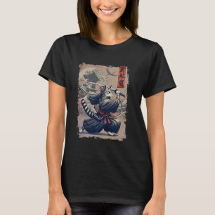 T-shirt Samurai Chat Guerrier Ukiyo Ink Artwork Cat Samura
