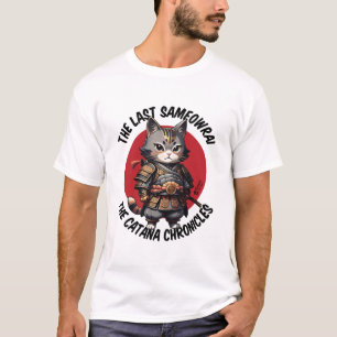 T-shirt Samurai Chat Hommes Blanc