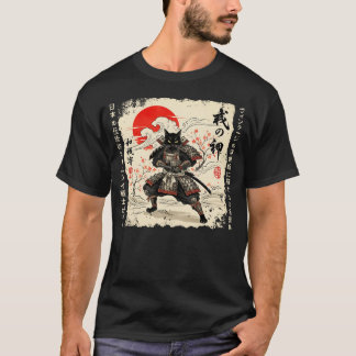 T-shirt Samurai Chat Japonais Chat Guerrier chat animé Jap